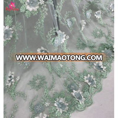 Polyester textile handmade 3d design wedding lace fabric